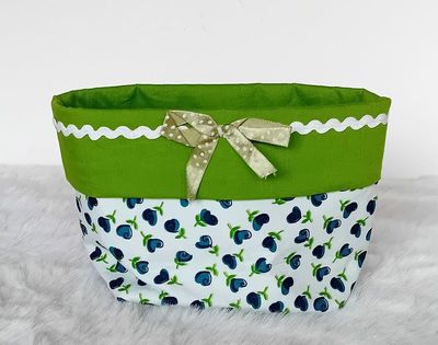 Utensilo Stoffkorb handmade | Blumen gruen/weiss