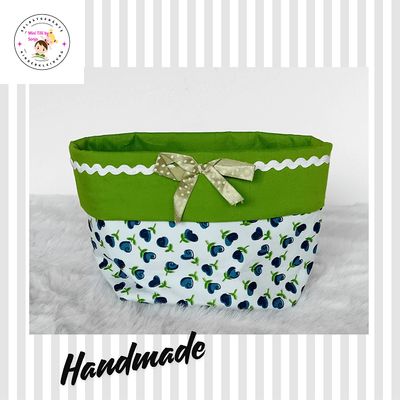Utensilo Stoffkorb handmade | Blumen gruen/weiss