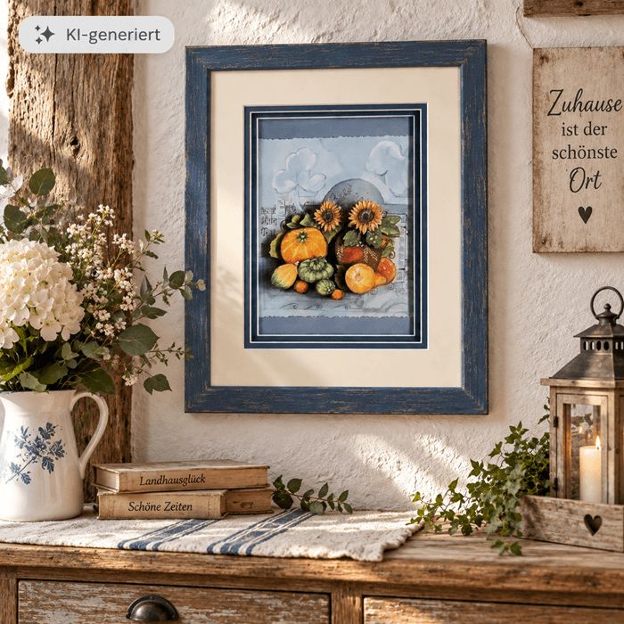 Wandbild 3-D-Technik im Holzrahmen handmade / Sonnenblumen
