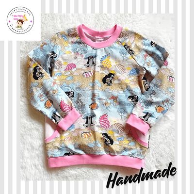 Kinderpullover langarm MAULWURF AM MEER in Gr. 104 - 116