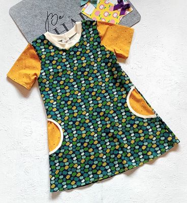 Kinderkleid Sommerkleid BLUMENSTECKER  in Gr. 122