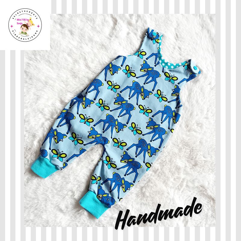 Baby Strampler  BAMBI BLAU  in Gr. 56