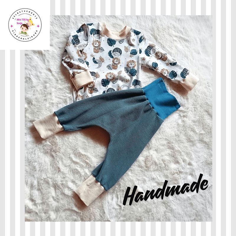 Baby Set Pumphose und Pullover LION REISE in Gr. 80