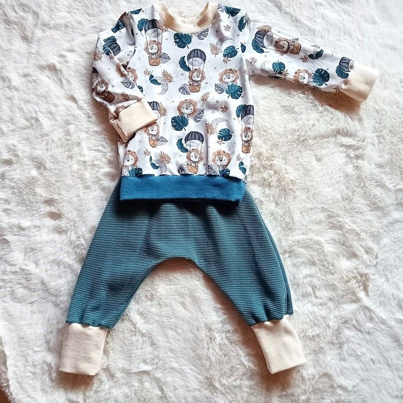 Baby Set Pumphose und Pullover LION REISE in Gr. 80