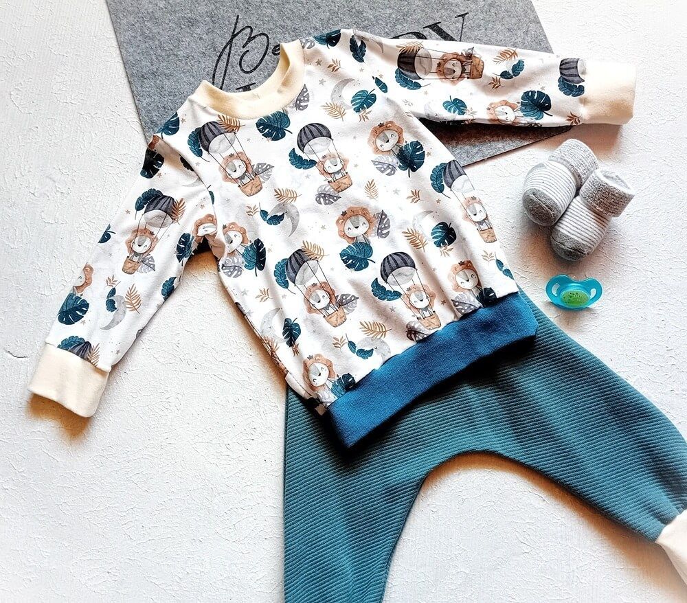 Baby Set Pumphose und Pullover LION REISE in Gr. 80