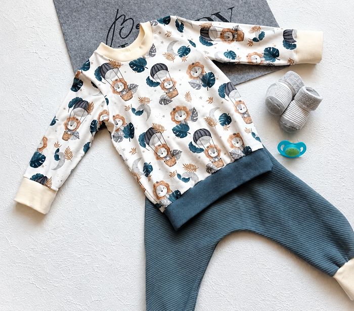 Baby Set Pumphose und Pullover LION REISE in Gr. 80