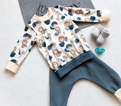 Baby Set Pumphose und Pullover LION REISE in Gr. 80