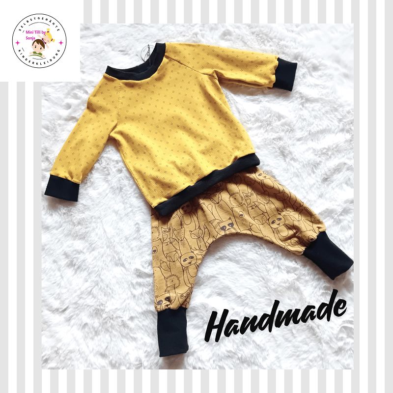 Baby Set Pumphose und Pullover WALDTIERE in Gr. 68/74