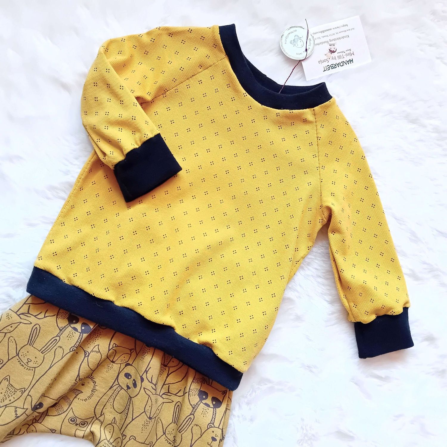 Baby Set Pumphose und Pullover WALDTIERE in Gr. 68/74
