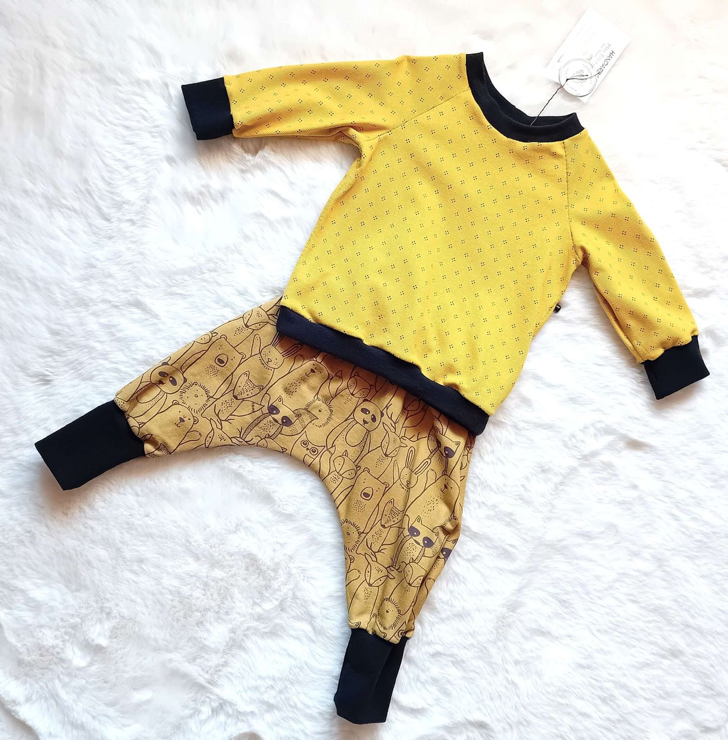 Baby Set Pumphose und Pullover WALDTIERE in Gr. 68/74