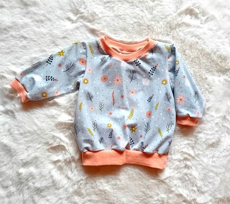 Baby Pullover GRAS & BLUMEN in Gr. 68