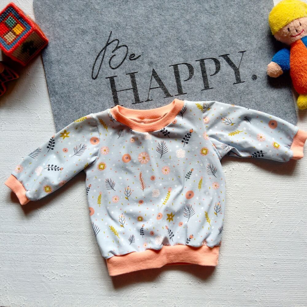 Baby Pullover GRAS & BLUMEN in Gr. 68