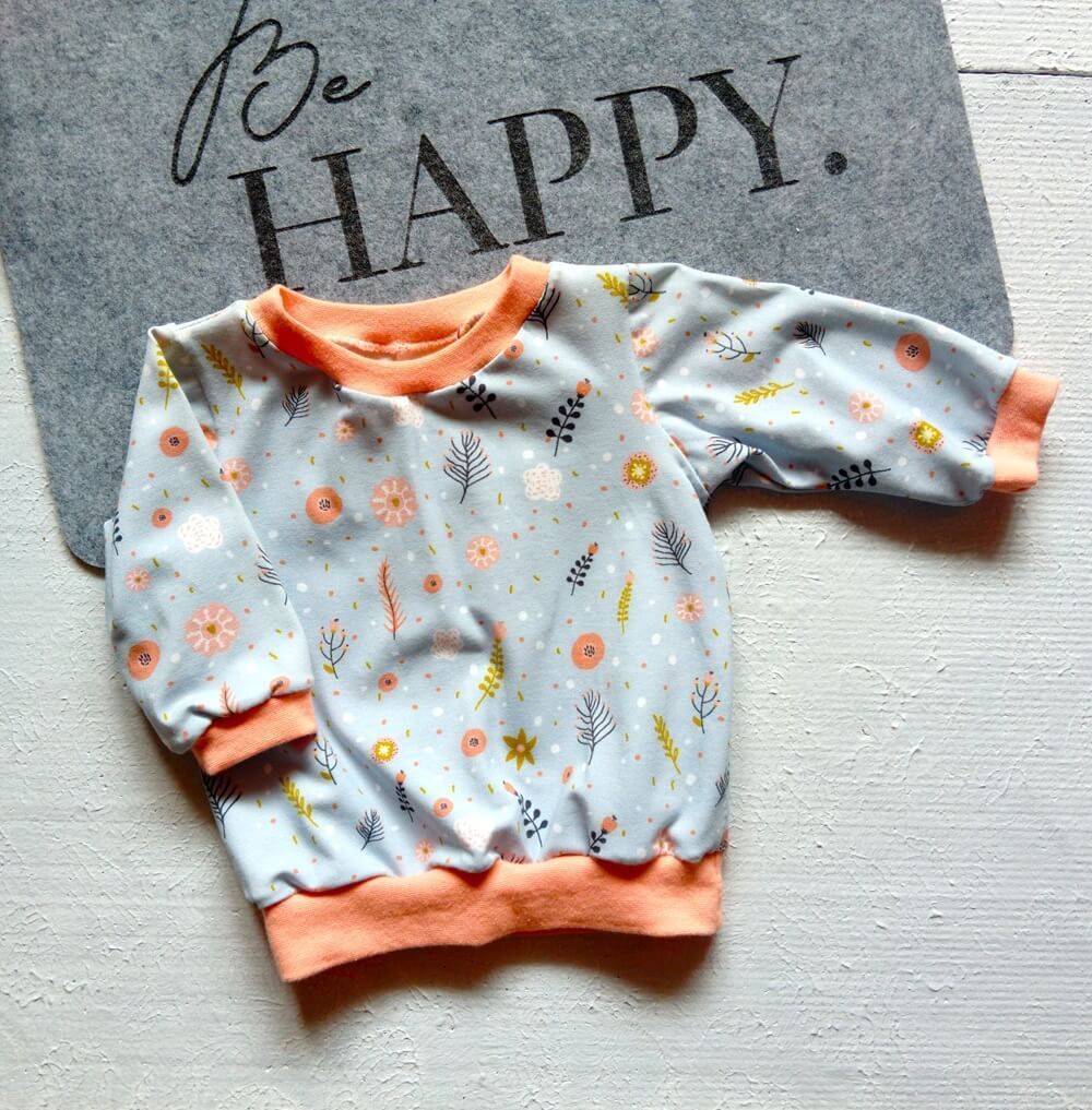 Baby Pullover GRAS & BLUMEN in Gr. 68 Baby Pullover GRAS & BLUMEN in Gr. 68