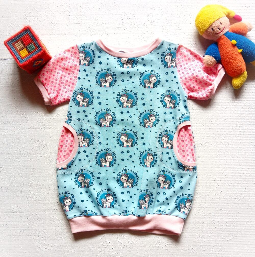 Baby Ballonkleid EINHORN in Gr. 74/80