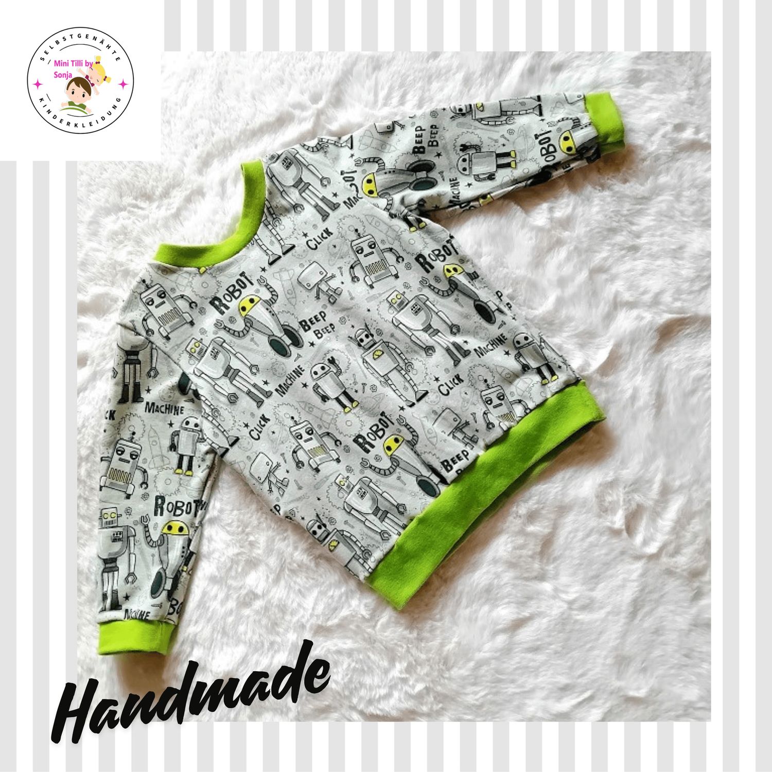 Jungen Pullover ROBOTER in Gr. 92