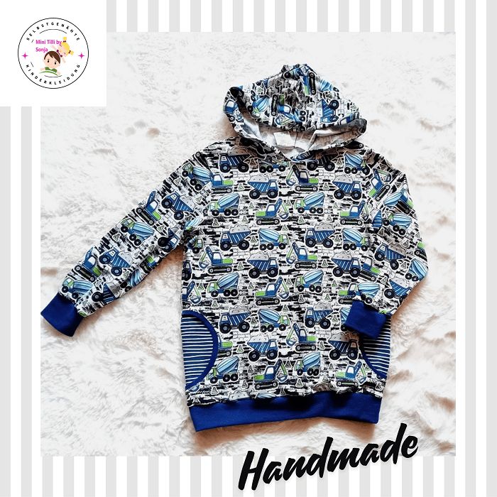 Kapuzenpullover Jungen BAUSTELLE in Gr. 122/128