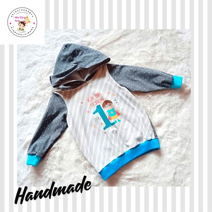 Kapuzenpullover Jungen  *1. GEBURTSTAG* in Gr. 86