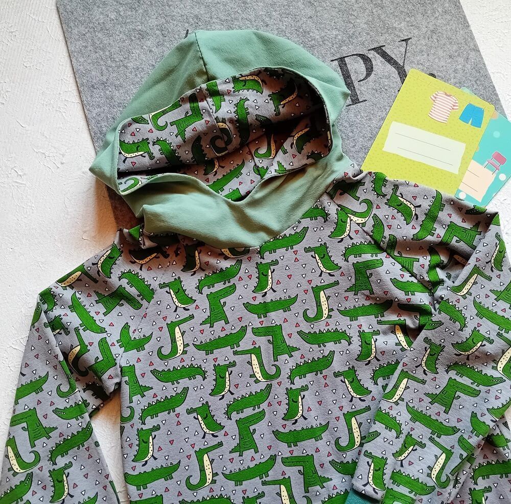 Kapuzenpullover Jungen  KROKODILE in Gr. 128