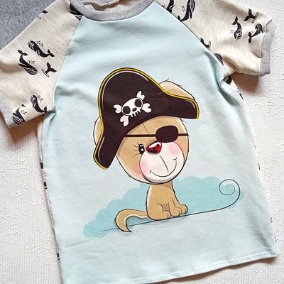 Kinder T-Shirt PIRATENHUND in Gr. 116