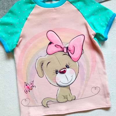 Kinder T-Shirt HUNDE GIRLY in Gr. 104