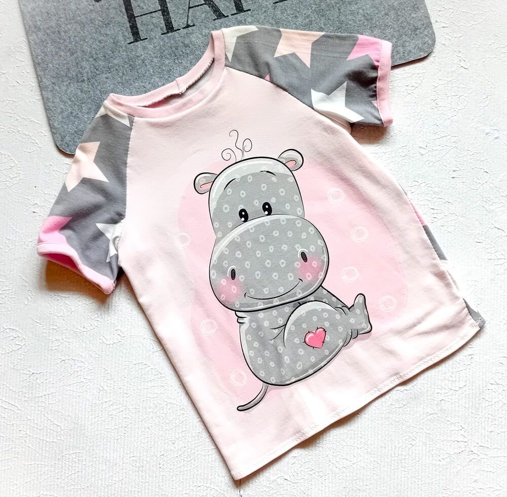Kinder T-Shirt NILPFERD in Gr. 110