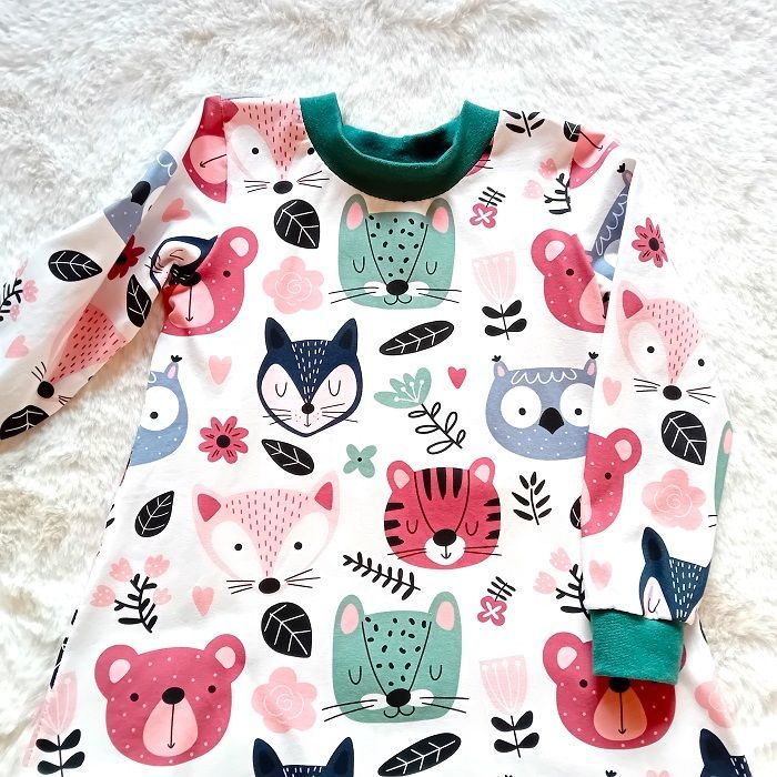 Kinderkleid langarm WALDFREUNDE in Gr. 92