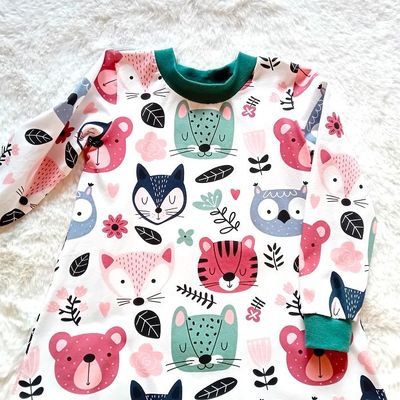 Kinderkleid langarm WALDFREUNDE in Gr. 92
