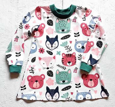 Kinderkleid langarm WALDFREUNDE in Gr. 92