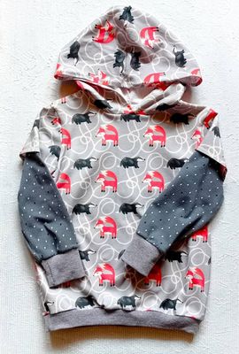 Kapuzenpullover Jungen FUCHS mit DACHS in Gr. 98/104