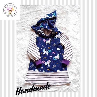 Kapuzenkleid Kinder langarm EINHORNMAGIE in Gr.  92