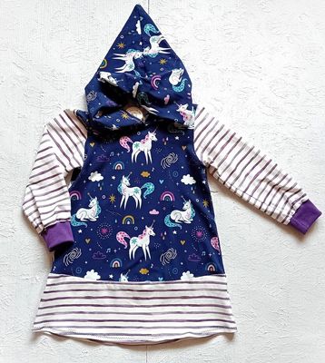 Kapuzenkleid Kinder langarm EINHORNMAGIE in Gr. 92