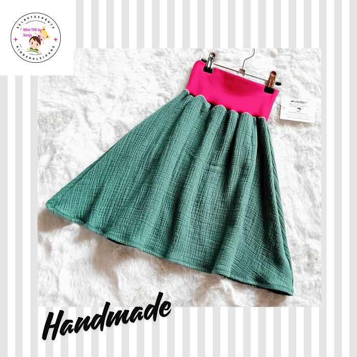 Kinderrock Tellerrock MUSSELIN petrol in Gr. 146/152