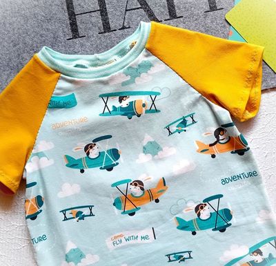 Kinder T-Shirt FLUGZEUGE in Gr. 80