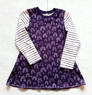 Kinderkleid langarm REGENBOGEN in Gr. 116
