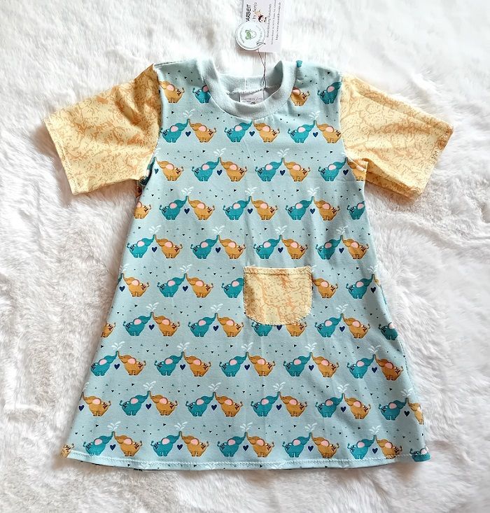 Kinderkleid Sommerkleid ELEFANTENLIEBE in Gr. 98