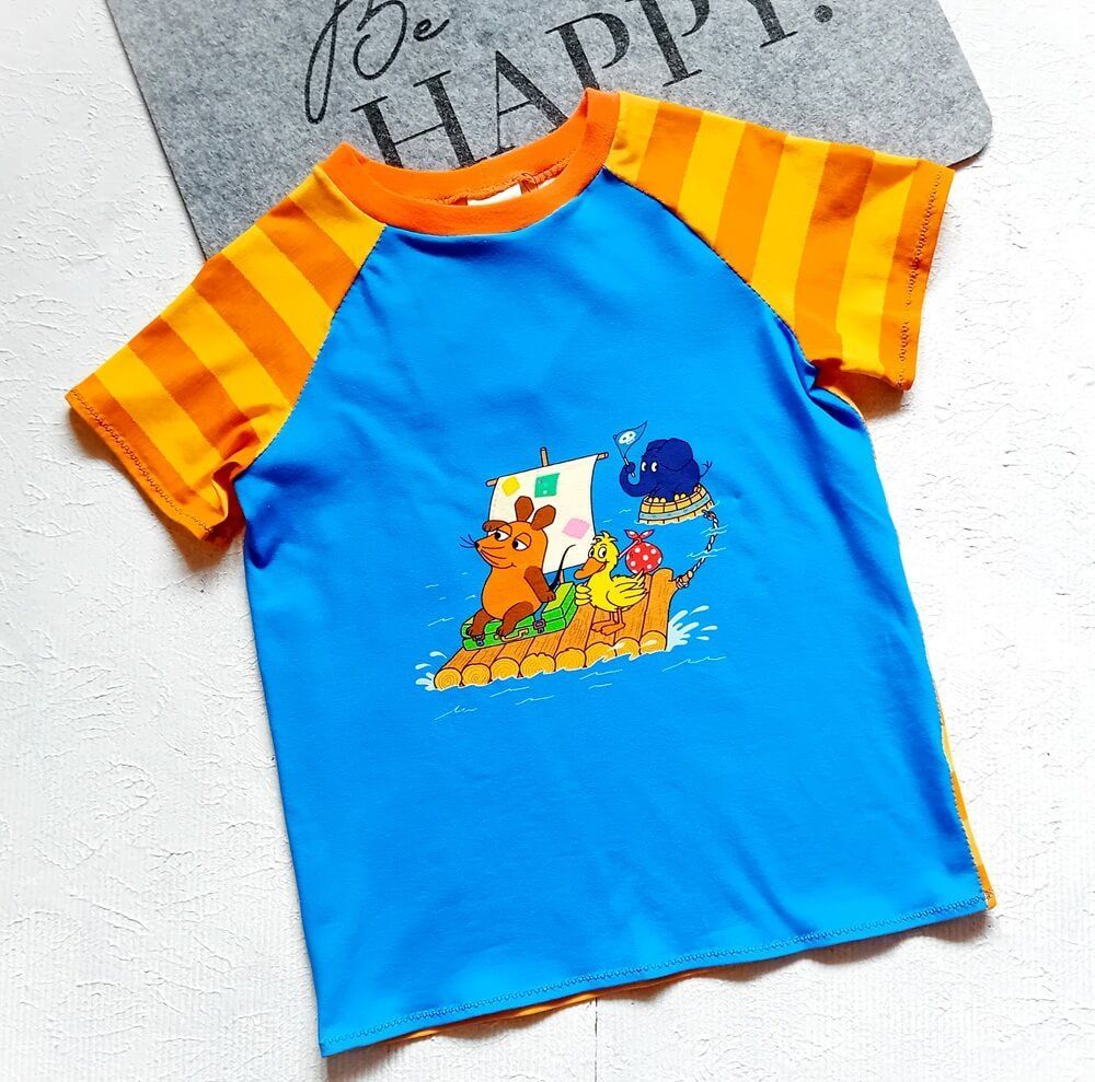Kinder T-Shirt MAUS - alle an Bord  in Gr. 128