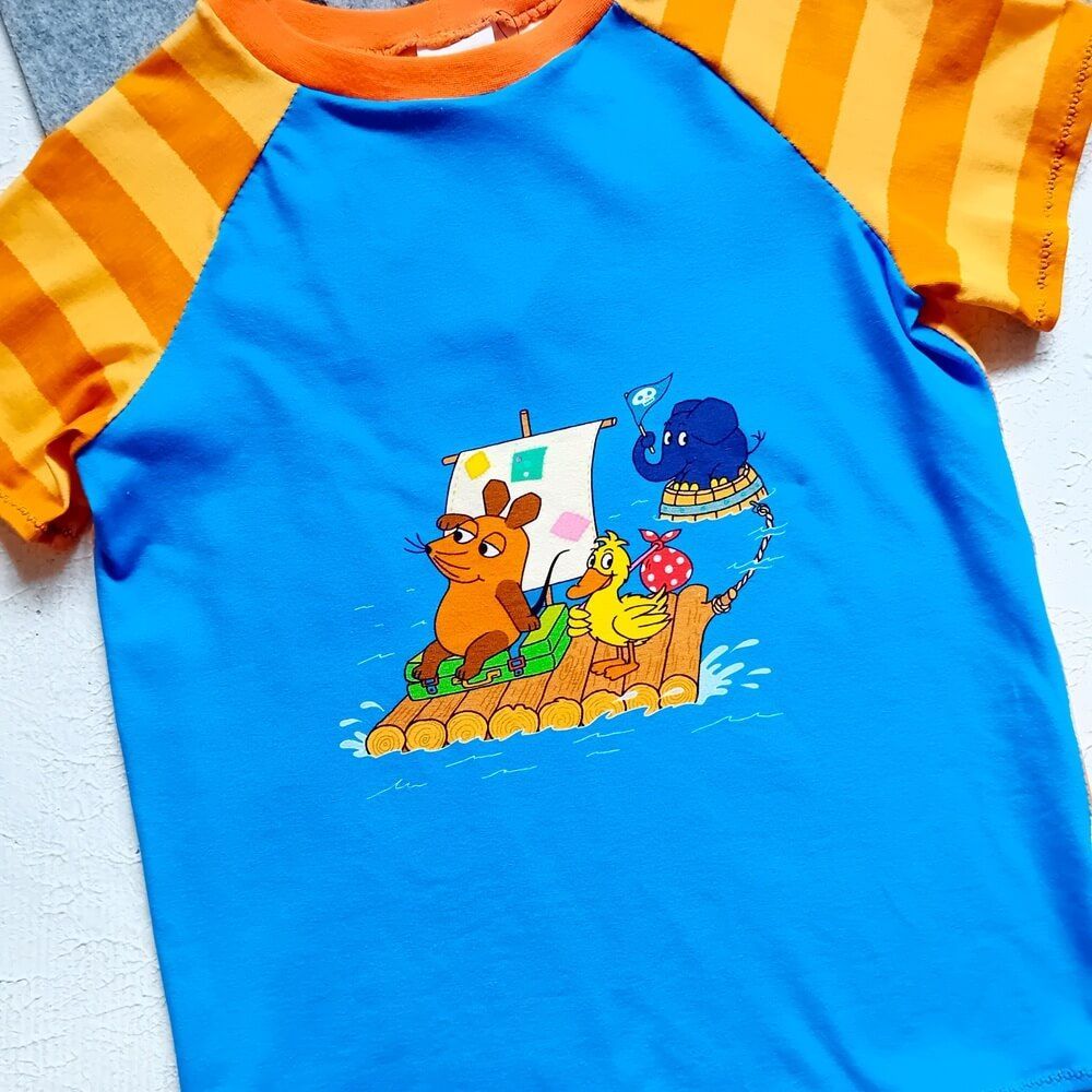 Kinder T-Shirt MAUS - alle an Bord  in Gr. 128