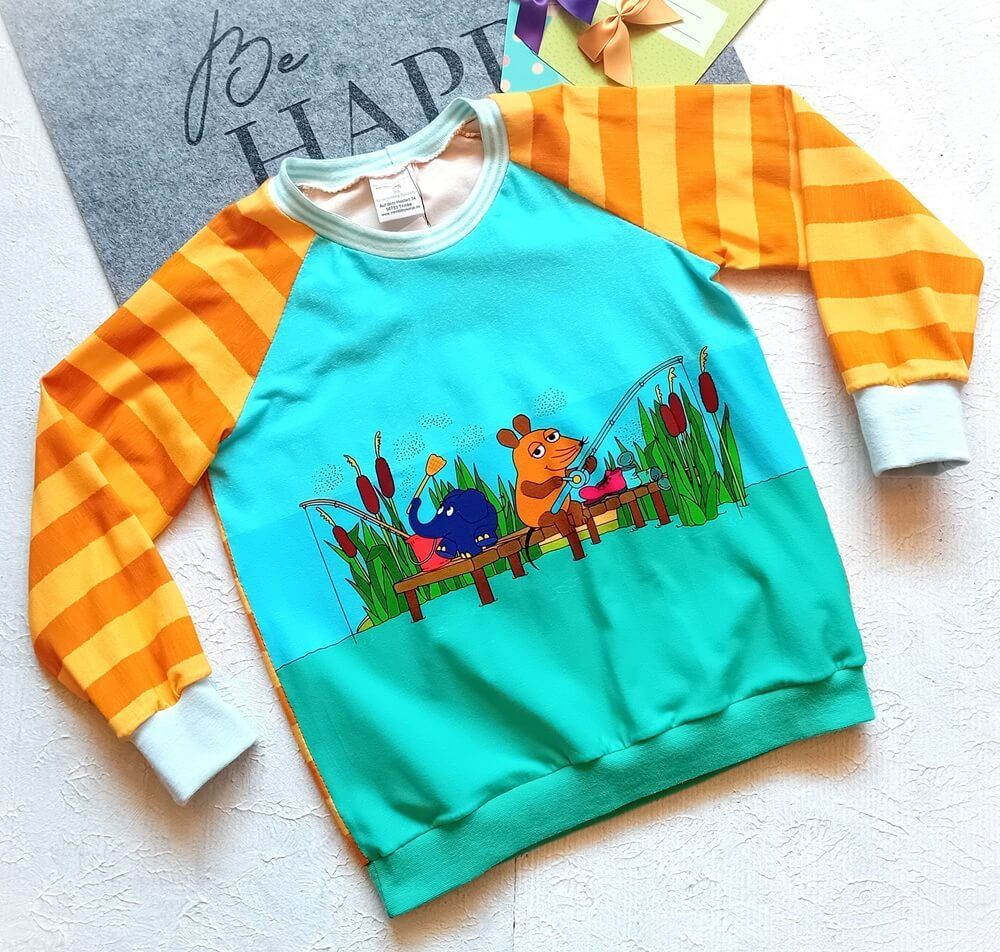 Langarmshirt Kinder MAUS Angeltag in Gr. 116