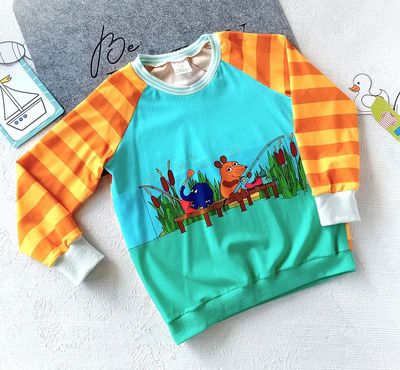 Langarmshirt Kinder MAUS Angeltag in Gr. 116 Langarmshirt Kinder MAUS Angeltag in Gr. 116