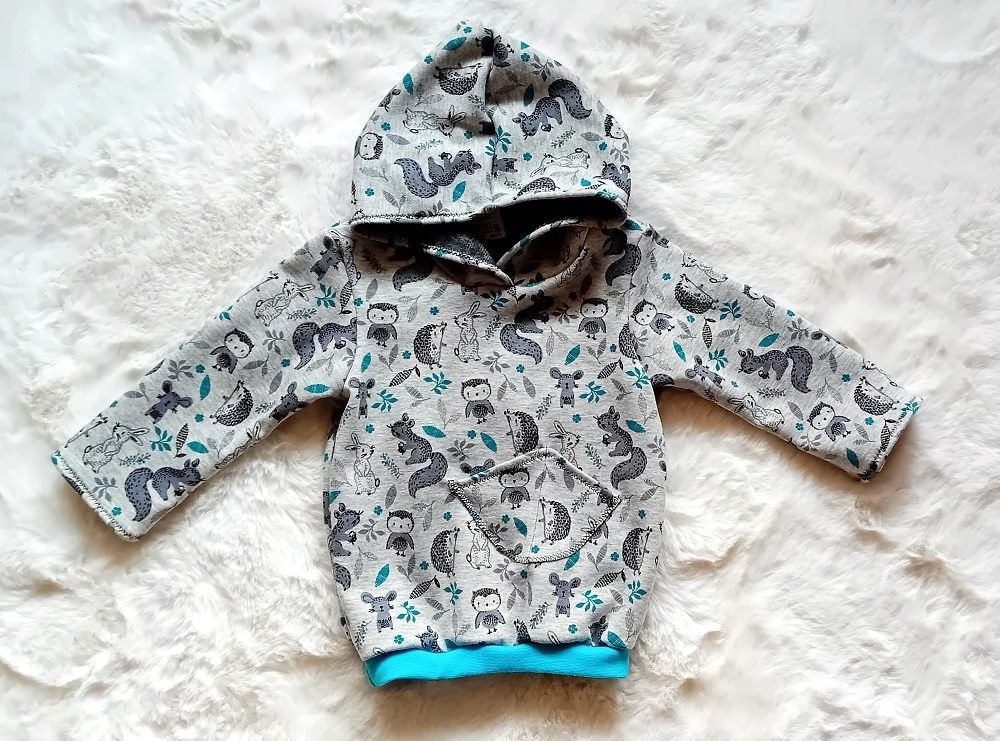 Baby Kapuzenpullover WALDTIERCHEN in Gr. 74