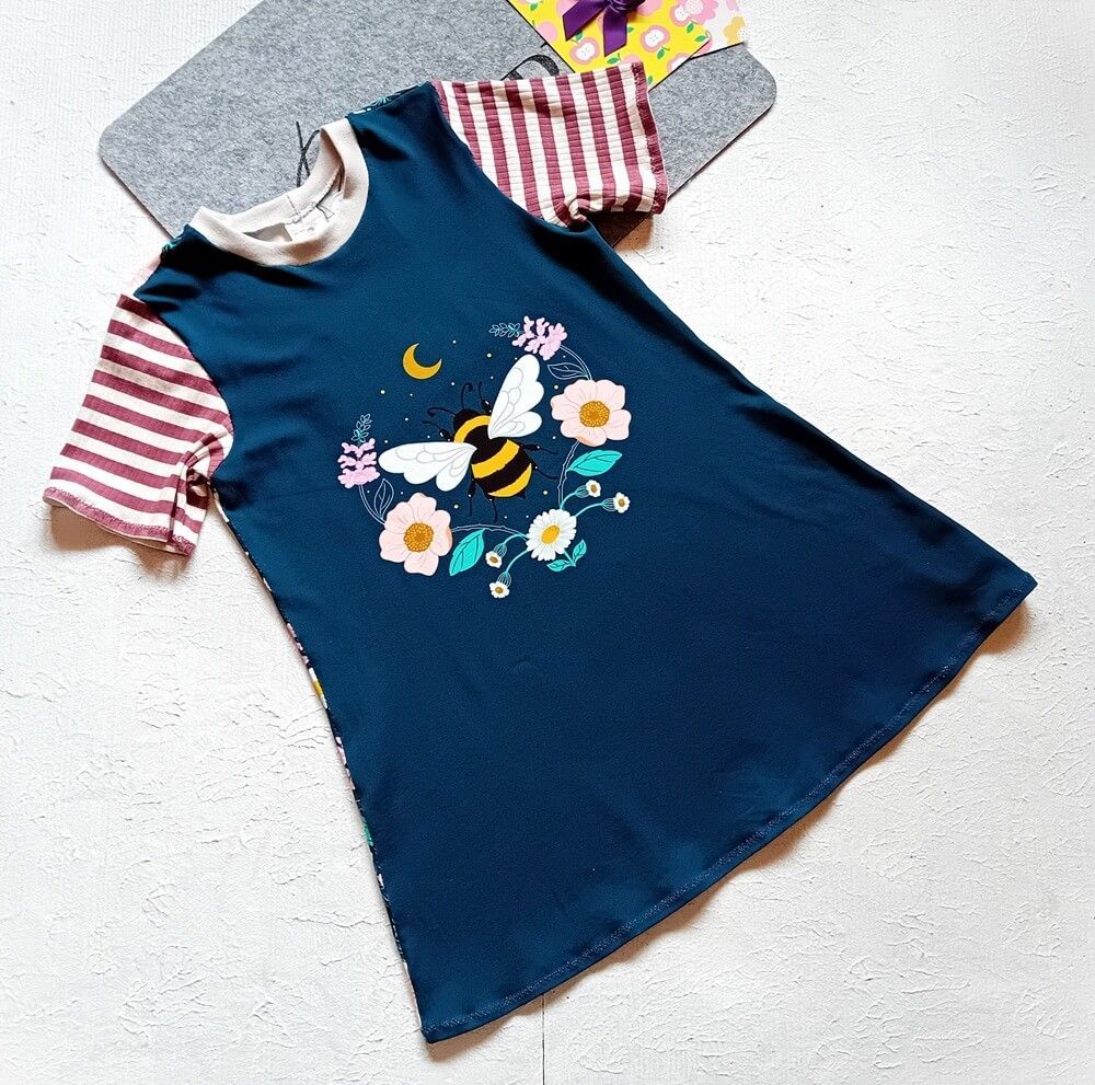 Kinderkleid Sommerkleid BIENE in Gr. 128