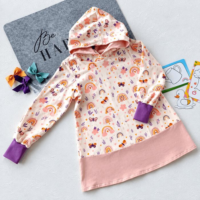 Kapuzenkleid Kinder langarm SPRINGTIME in Gr. 104 Kapuzenkleid Kinder langarm SPRINGTIME in Gr. 104