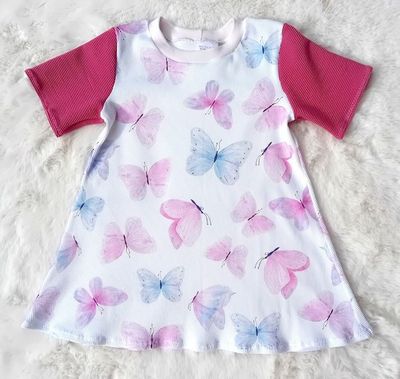 Kinderkleid Sommerkleid SCHMETTERLINGE in Gr. 92