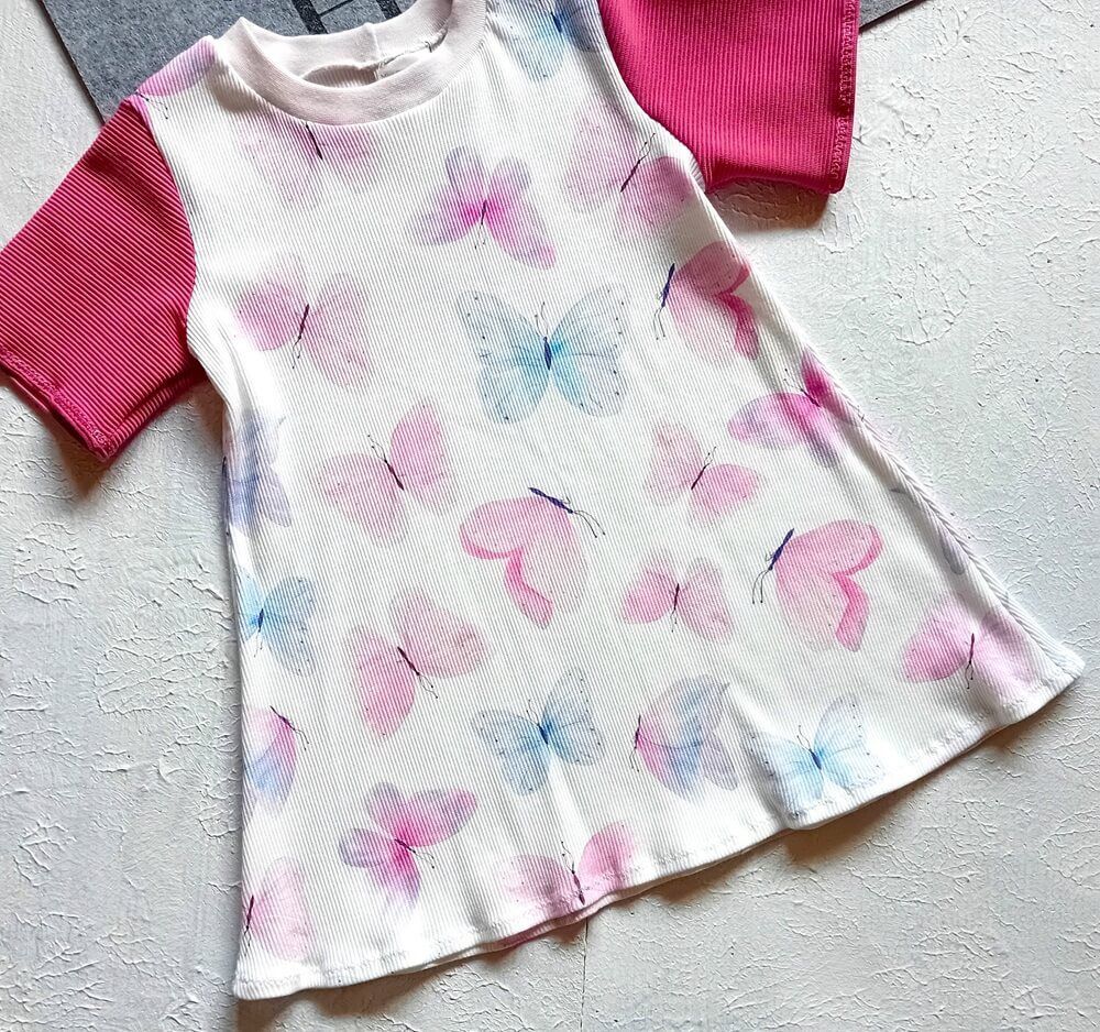 Kinderkleid Sommerkleid SCHMETTERLINGE in Gr. 92