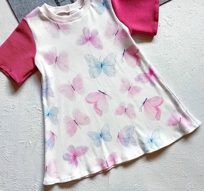 Kinderkleid Sommerkleid SCHMETTERLINGE in Gr. 92