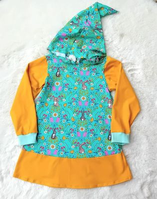 Kapuzenkleid Kinder langarm HASEN in Gr. 116