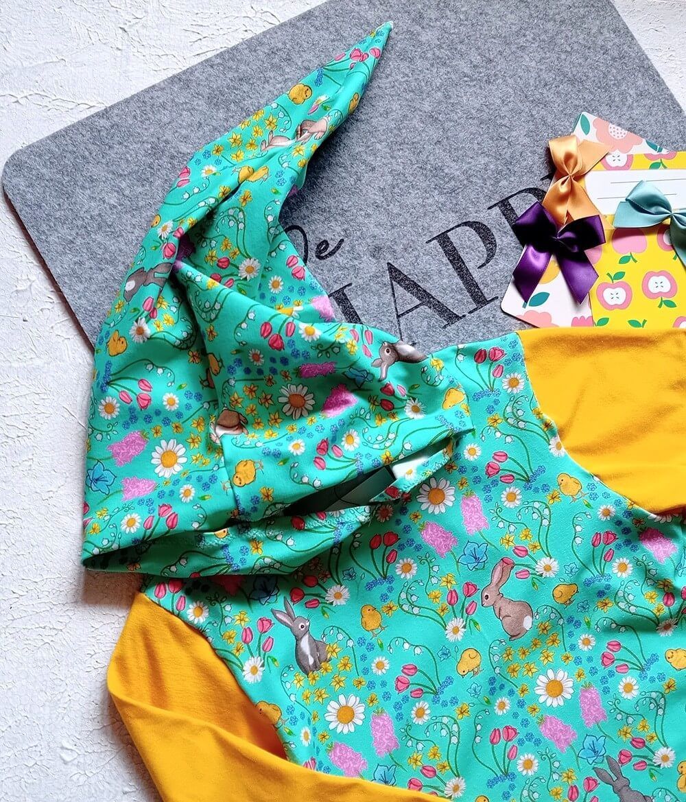 Kapuzenkleid Kinder langarm HASEN in Gr. 116