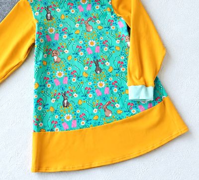 Kapuzenkleid Kinder langarm HASEN in Gr. 116