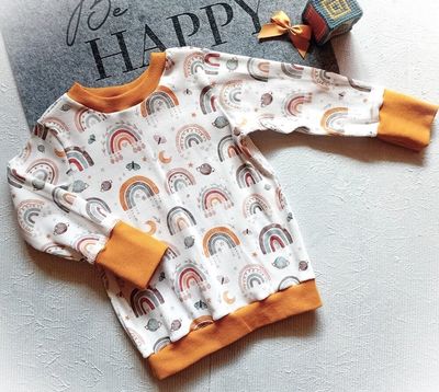 Kinderpullover langarm REGENBOGEN in Gr. 86