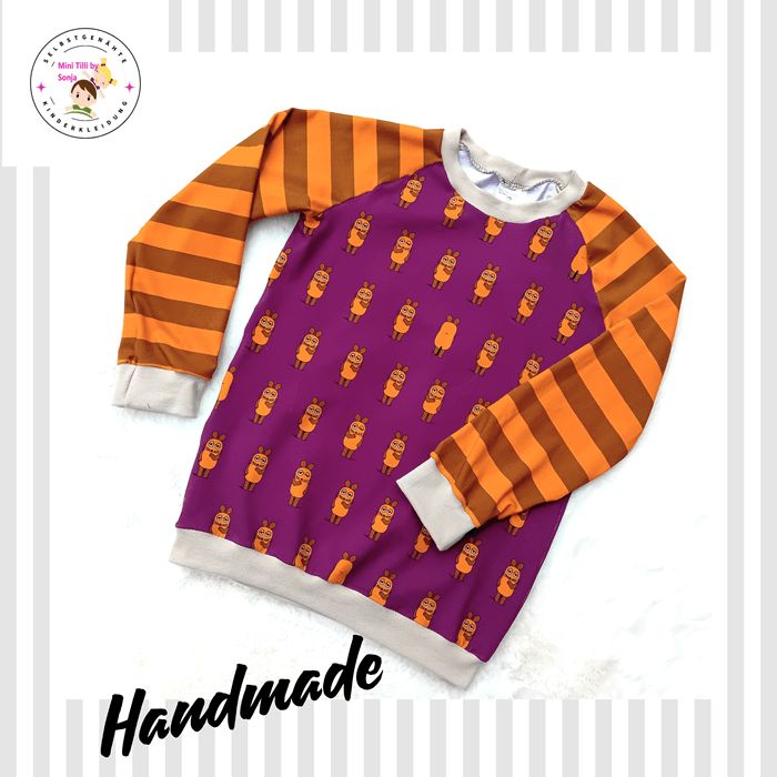 Kinderpullover langarm DIE MAUS beere in Gr. 128